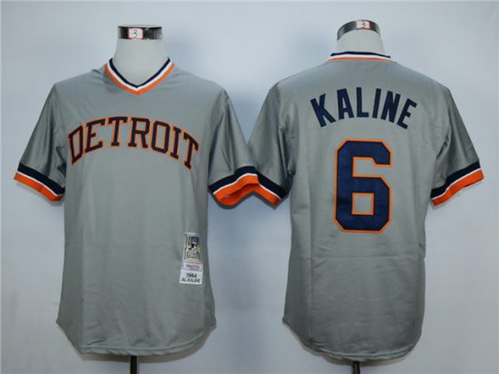 Detroit Tigers #6 Al Kaline 1984 Throwback Gray Jersey