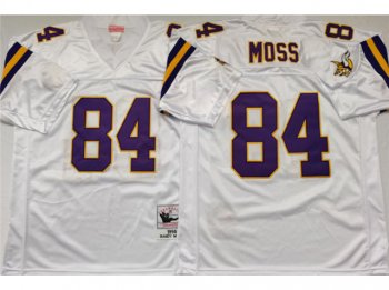 Minnesota Vikings #84 Randy Moss 1998 Throwback White Jersey