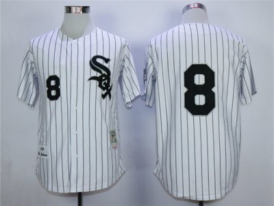 Chicago White Sox #8 Bo Jackson 1993 Throwback White Pinstripe Jersey