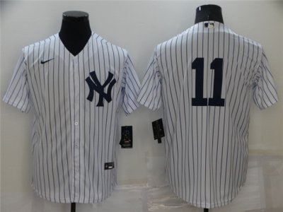 New York Yankees #11 Brett Gardner White Without Name Cool Base Jersey