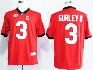 NCAA Georgia Bulldogs #3 Todd Gurley Red College Football Jersey