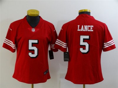 Women's San Francisco 49ers #5 Trey Lance Red Alternate Vapor Limited Jersey