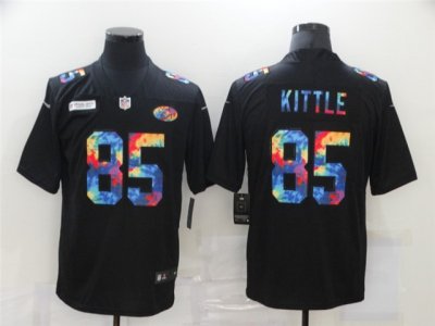 San Francisco 49ers #85 George Kittle Black Rainbow Vapor Limited Jersey