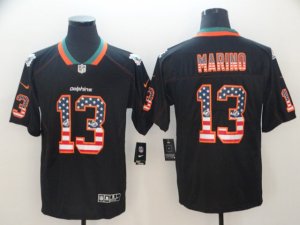 Miami Dolphins #13 Dan Marino Black USA Flag Fashion Limited Jersey