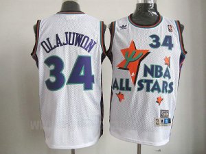 1995 NBA All-Star Game Western Conference #34 Hakeem Olajuwon White Hardwood Classic Jersey