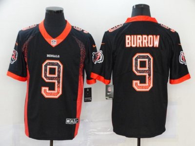 Cincinnati Bengals #9 Joe Burrow Black Drift Fashion Vapor Limited Jersey