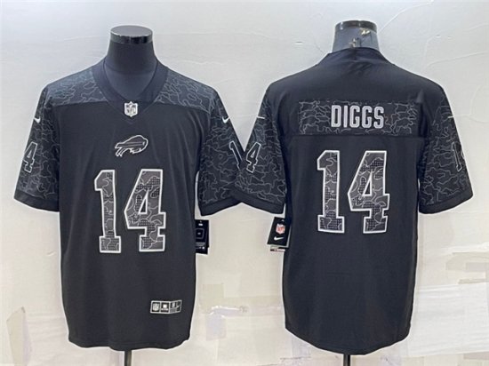 Buffalo Bills #14 Stefon Diggs Black RFLCTV Limited Jersey