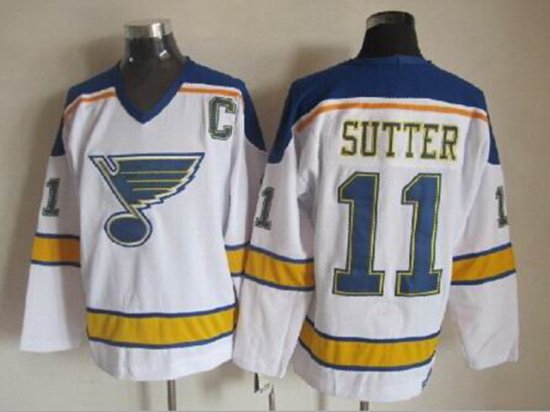 St. Louis Blues #11 Brian Sutter 1980's CCM Vintage White Jersey