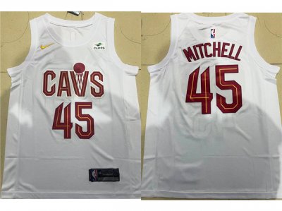 Cleveland Cavaliers #45 Donovan Mitchell 2022-23 White Swingman Jersey