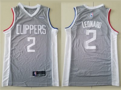 Los Angeles Clippers #2 Kawhi Leonard 2020-21 Gray Earned Edition Swingman Jersey