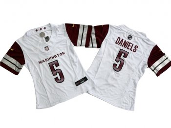 Womens Washington Commanders #5 Jayden Daniels White Vapor F.U.S.E. Limited Jersey