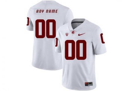 NCAA Washington State Cougars Custom #00 White College Football Jersey