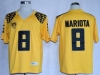 NCAA Oregon Ducks #8 Marcus Mariota Yellow Color Rush College Football Jerseyey