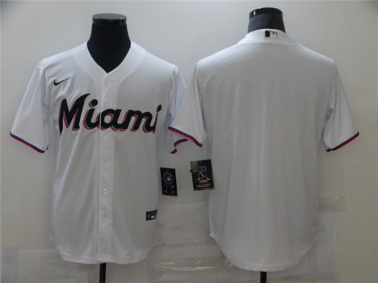 Miami Marlins Blank 2020 White Cool Base Jersey