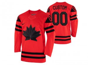 NHL Team Canada Cutom #00 Away Red 2022 Beijing Winter Olympics Jersey