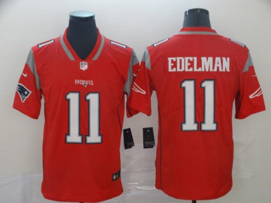 New England Patriots #11 Julian Edelman Red Inverted Legend Vapor ...