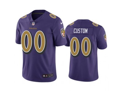 Baltimore Ravens Custom #00 Purple Color Rush Limited Jersey