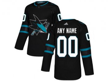 San Jose Sharks Custom #00 Black Jersey