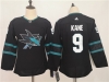 Women's Youth San Jose Sharks #9 Evander Kane Black Jersey