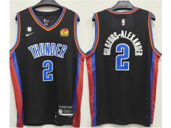 Oklahoma City Thunder #2 Shai Gilgeous-Alexander 2022-23 Black City Edition Swingman Jersey