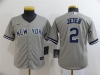 Youth New York Yankees #2 Derek Jeter Gray Cool Base Jersey