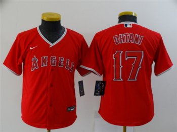 Youth Los Angeles Angels #17 Shohei Ohtani Red Cool Base Jersey