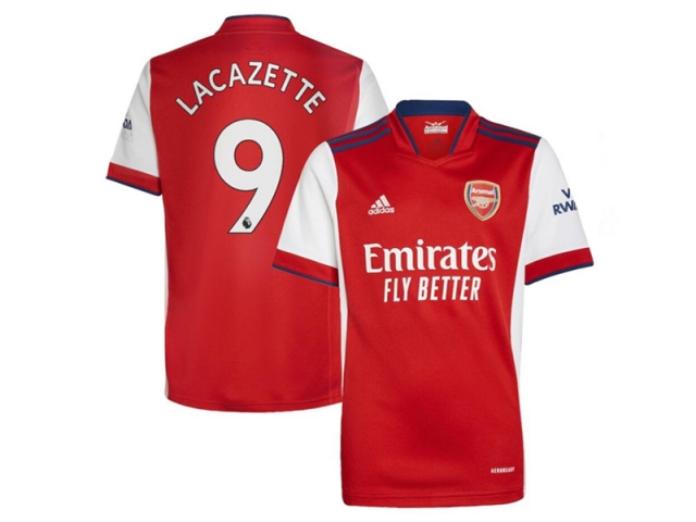 Club Arsenal #9 Lacazette Home Red 2021/22 Soccer Jersey - Click Image to Close