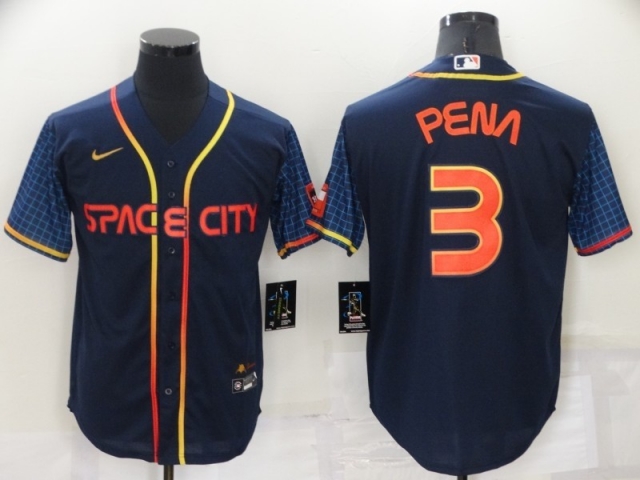 Houston Astros #3 Jeremy Pena 2022 Navy City Connect Cool Base Jersey - Click Image to Close