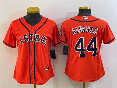 Women's Houston Astros #44 Yordan Alvarez Orange Cool Base Jersey