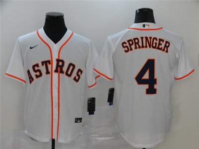 Houston Astros #4 George Springer White 2020 Cool Base Jersey