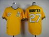 Oakland Athletics #27 Catfish Hunter Throwback Gold Jersey