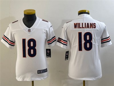 Youth Chicago Bears #18 Caleb Williams White Vapor Limited Jersey