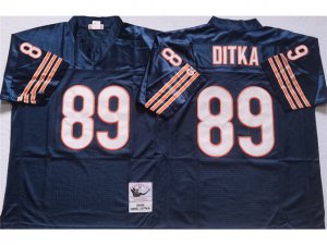 Chicago Bears #89 Mike Ditka Throwback Navy Blue Jersey