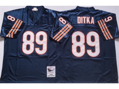 Chicago Bears #89 Mike Ditka Throwback Navy Blue Jersey