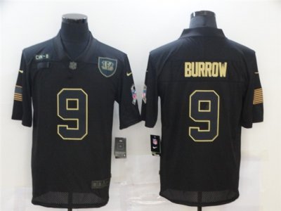 Cincinnati Bengals #9 Joe Burrow 2020 Black Salute To Service Limited Jersey