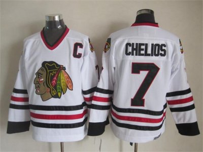 Chicago Blackhawks #7 Chris Chelios CCM Vintage White Jersey