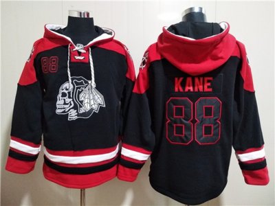 Chicago Blackhawks #88 Patrick Kane Black Ageless Must-Have Lace-Up Pullover Hoodie