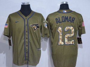 Toronto Blue Jays #12 Roberto Alomar 2020 Army Green Cool Base Jersey