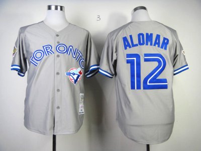 Toronto Blue Jays #12 Roberto Alomar 1993 Throwback Gray Jersey