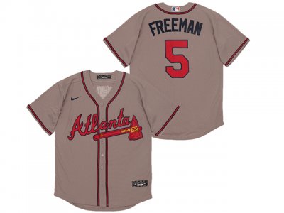 Atlanta Braves #5 Freddie Freeman Gray 2020 Cool Base Jersey