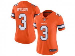 Women's Denver Broncos #3 Russell Wilson Orange Color Rush Limited Jersey
