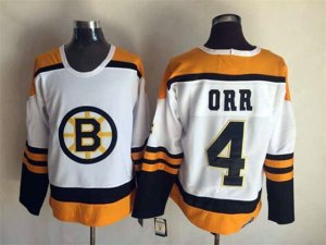 Boston Bruins #4 Bobby Orr 1960's Vintage CCM White Jersey