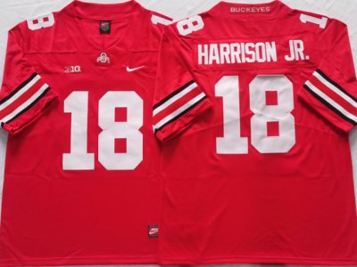 NCAA Ohio State Buckeyes #18 Marvin Harrison Jr. Red College Football Jersey