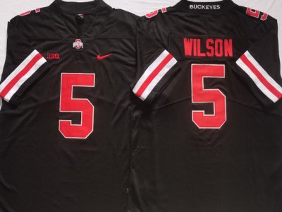 NCAA Ohio State Buckeyes #5 Garrett Wilson Black Red College Jersey