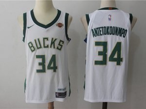 Milwaukee Bucks #34 Giannis Antetokounmpo White Authentic Jersey