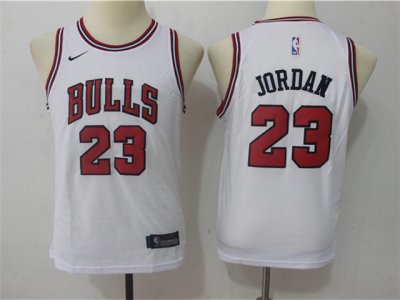 Youth Chicago Bulls #23 Michael Jordan White Swingman Jersey