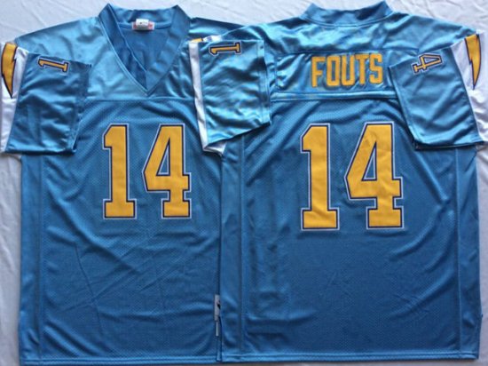 San Diego Chargers #14 Dan Fouts Throwback Powder Blue Jersey
