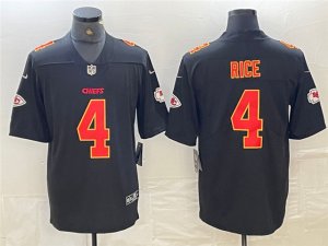 Kansas City Chiefs #4 Rashee Rice Black Fashion Limited Jersey