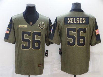 Indianapolis Colts #56 Quenton Nelson 2021 Olive Salute To Service Limited Jersey
