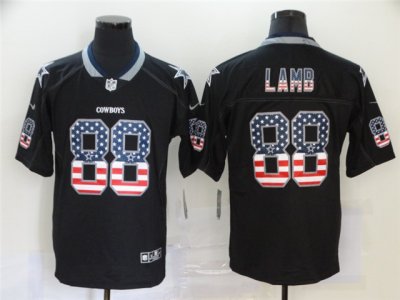 Dallas Cowboys #88 CeeDee Lamb Black USA Flag Fashion Limited Jersey